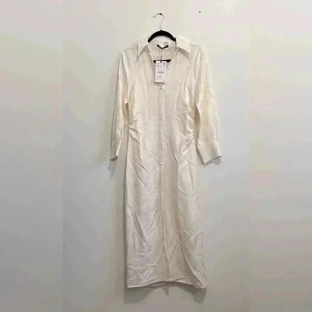BNWT Zara JACQUARD SHIRTDRESS size M - Picture 6 of 7